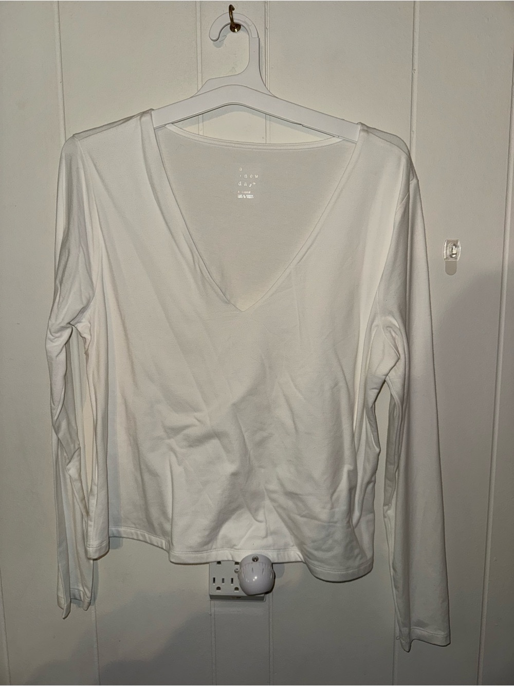 a new day White V-Neck Long Sleeve Top